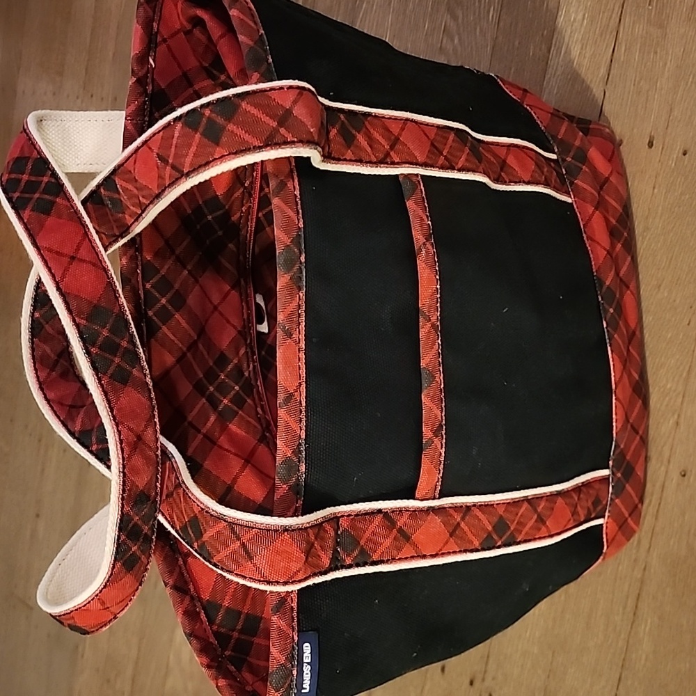 Lands' End zip top canvas Tote Bag